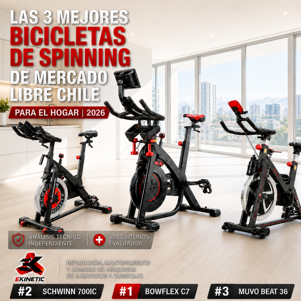 Banner del ranking de las mejores bicicletas de spinning en Mercado Libre Chile 2026